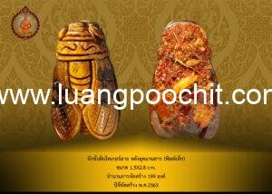 จักจั่นหินไทเกอร์อาย พิมพ์เล็ก หลวงปู่ชิต ปี 2563