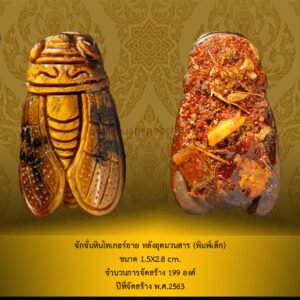 จักจั่นหินไทเกอร์อาย พิมพ์เล็ก หลวงปู่ชิต ปี 2563